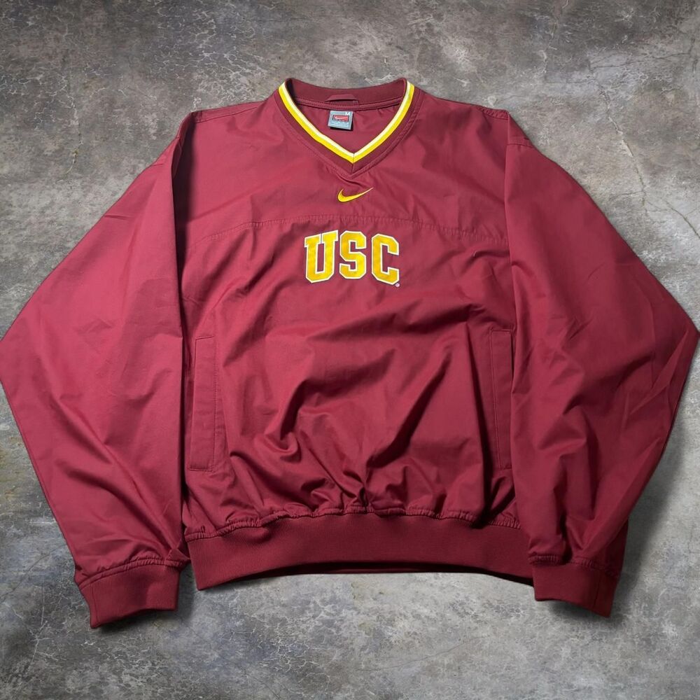 Nike USC Trojans Pullover Windbreaker Men’s M Red 2000s Swoosh